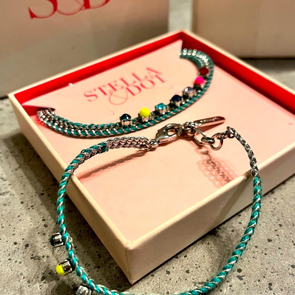 TWO Stella & Dot Rainbow Friendship Bracelets